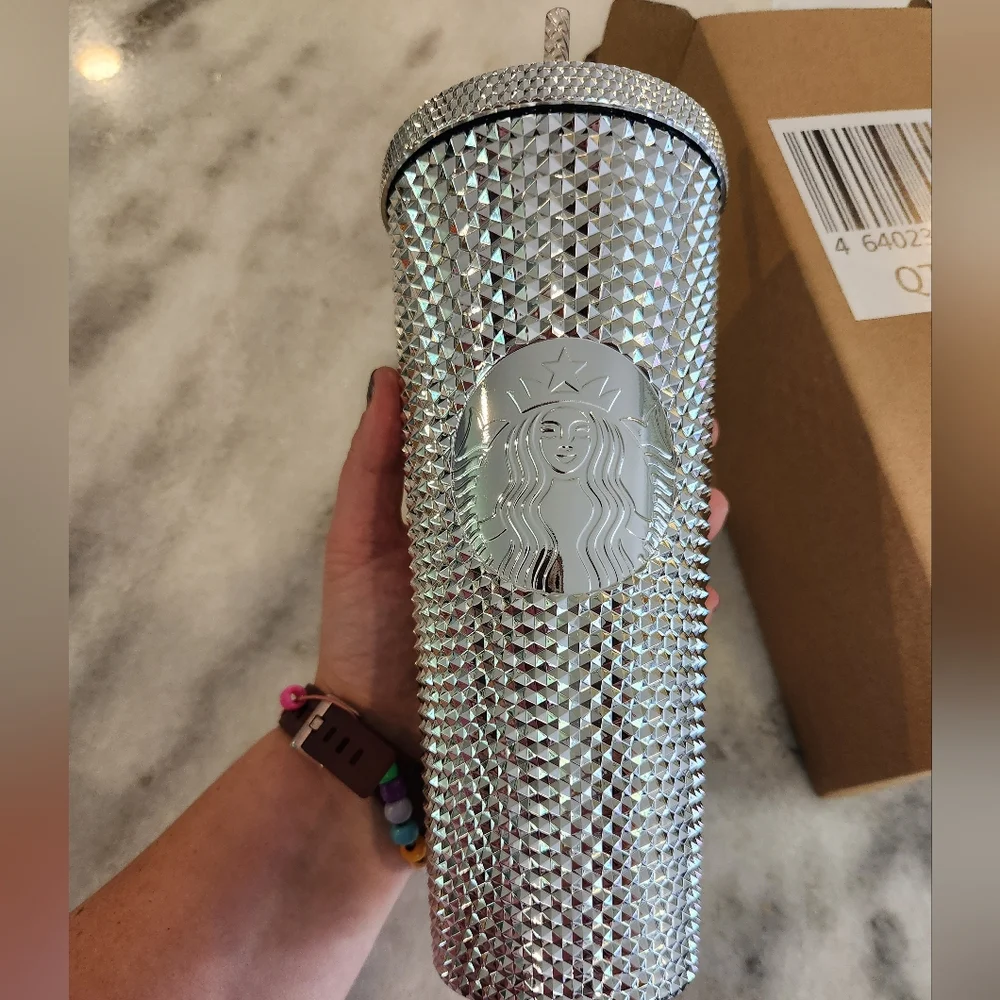 Starbucks | Walt Disney World's 100th Anniversary | Studded Silver Tumbler